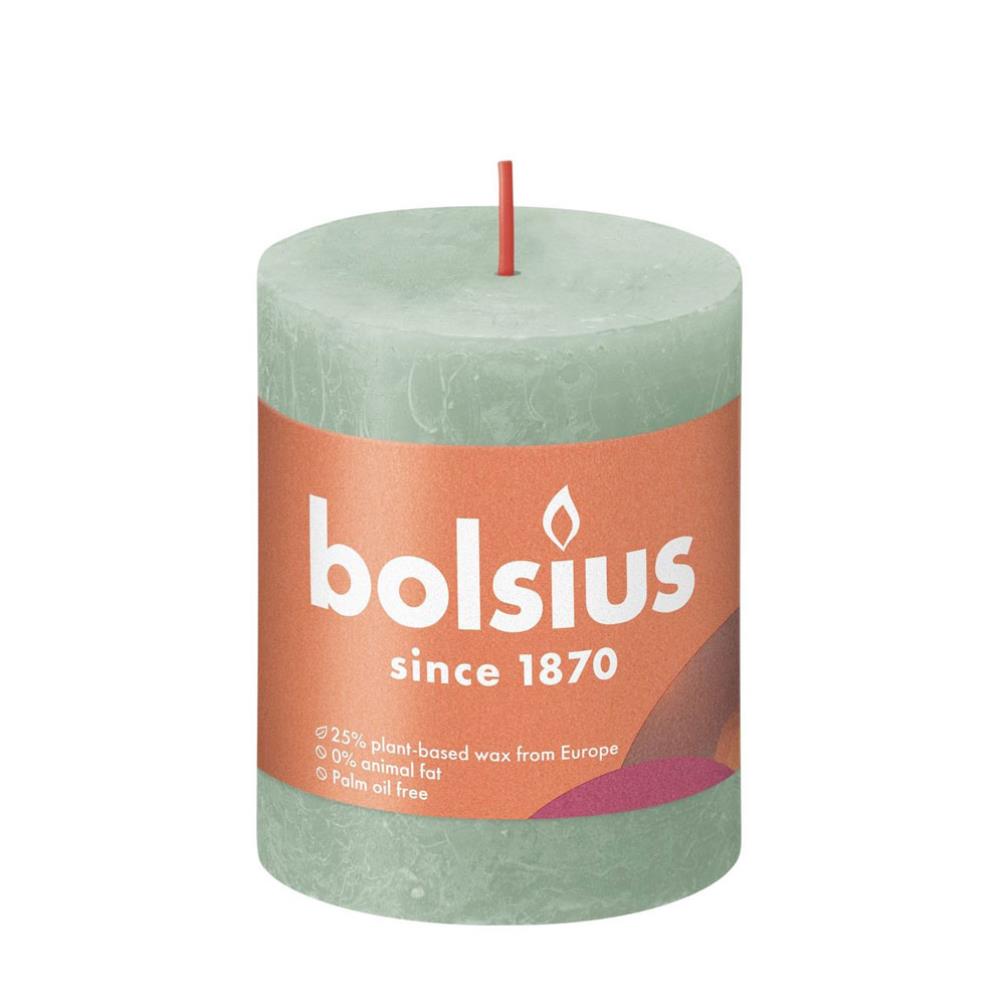 Bolsius Sage Green Rustic Shine Pillar Candle 8cm x 7cm £3.59